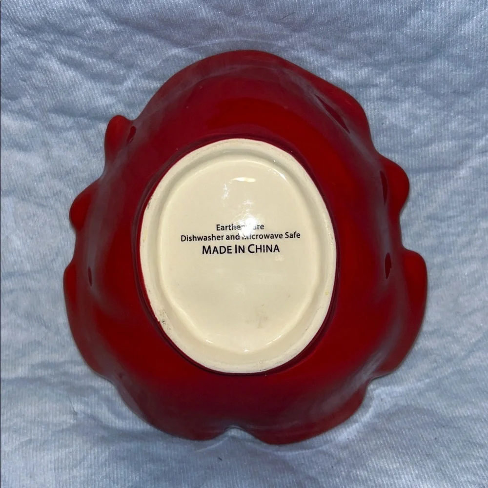 Santa Face Earthenware Christmas Candy Dish Bowl Nuts Snacks Holiday